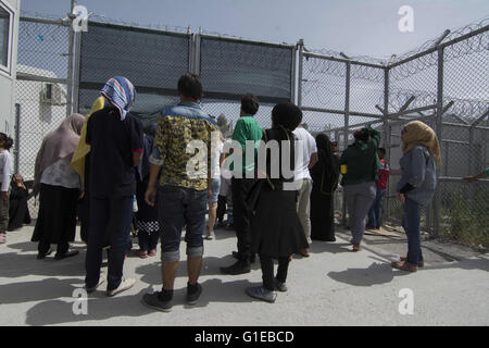 Lesbos, Greece. 13th May, 2016. More than 4,000 refugees remain ...