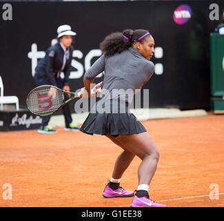 Serena Williams of USA playing Anna-Lena Friedsam of Germany in the womens singles second round match at BNL Internationals Rome Stock Photo