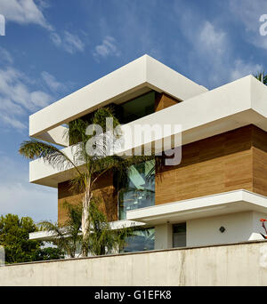 White House, L'Ametlla. Partial view of the exterior of modern house. Stock Photo