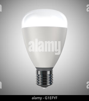 Energy efficient LED light bulbs isolated on gray background. 3D rendering image with clipping path. Stock Photo