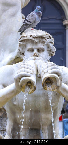 Fontana del Moro (Moor Fountain) is a fountain located at the southern end of the Piazza Navona in Rome, Italy. Stock Photo