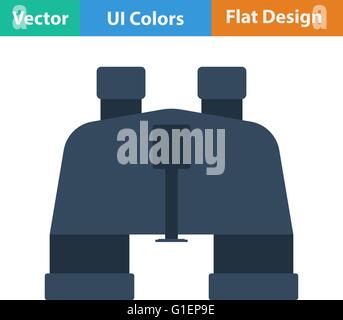 Flat design icon of binoculars in ui colors. Vector illustration. Stock Vector