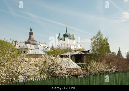 Rostov the Great in spring, view to the kremlin. The Golden Ring of Russia Stock Photo