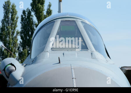 Military fighter jet canopy - windscreen Stock Photo