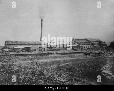 Modernization of Taiwan under Japanese rule. Sugar factory. c 1915 Stock Photo
