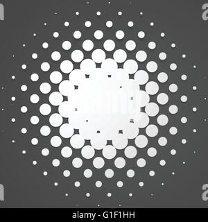 Circle halftone element, monochrome abstract graphic for DTP, prepress or generic concepts. Stock Vector