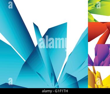 5 different abstract geometric background in 5 color Stock Vector