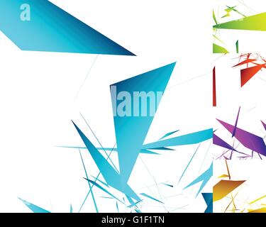 5 different abstract geometric background in 5 color Stock Vector