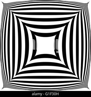 Squarish geometric abstract shape. Abstract, monochrome distorted shape, element isolated on white. Stock Vector