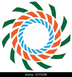 Simple generic spirally, concentric element isolated on white. Stock Vector