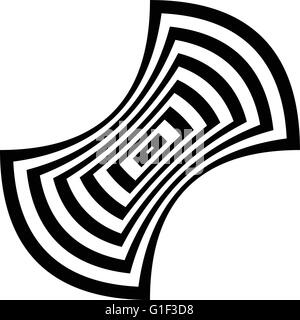 Abstract rectangle shape - Squeezed, concave black and white geometric ...