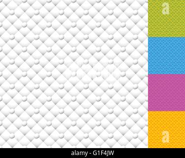 Abstract upholstery, buttoned pattern set. Set of 5 repeatable background. Stock Vector
