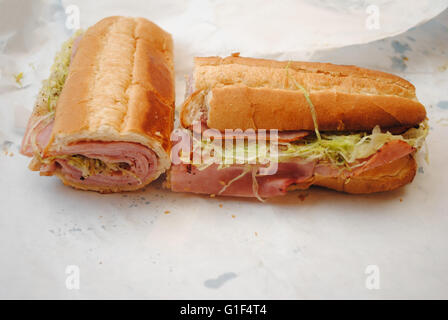 Takeout Ham Sub Ready to Eat Stock Photo