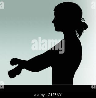 woman silhouette with hand gesture handcuffed Stock Vector Art ...