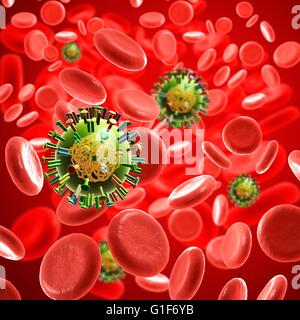 Illustration of Influenza Virus cells Stock Photo - Alamy