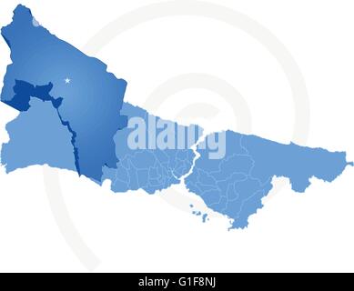 Vector Image - Istanbul Map with administrative districts where Catalca is pulled isolated on white background Stock Vector