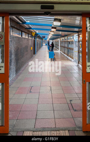 The interior of Coventry Pool Meadow Bus and Coach Station, Coventry, West Midlands, United Kingdom. Stock Photo
