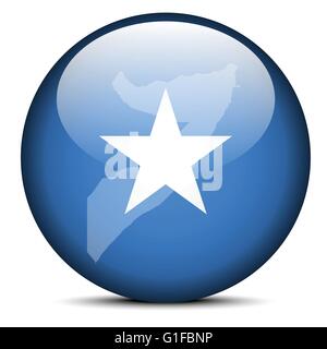 Vector Image - Map on flag button of Somali Republic Stock Vector