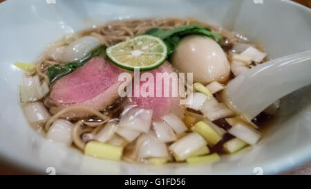 Roasted duck ramen in bowl at Tokyo, Japan Stock Photo
