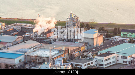 aerial view of petrol industrial zone Stock Photo