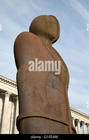 Iron Man Sculpture by Gormley, Victoria Square with Town Hall; Birmingham; England; UK Stock Photo