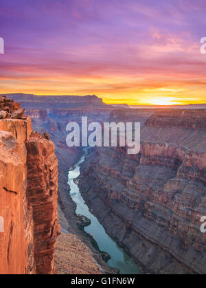 sunrise over the colorado river at toroweap overlook in grand canyon national park, arizona Stock Photo