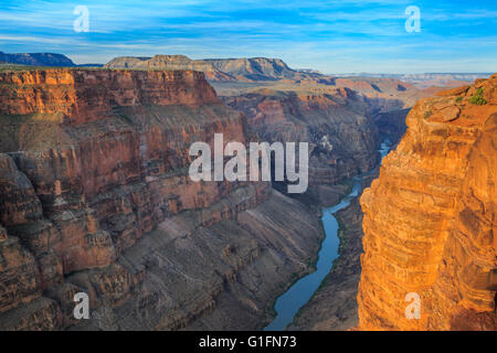 colorado river at lava falls rapids viewed from toroweap overlook in grand canyon national park, arizona Stock Photo