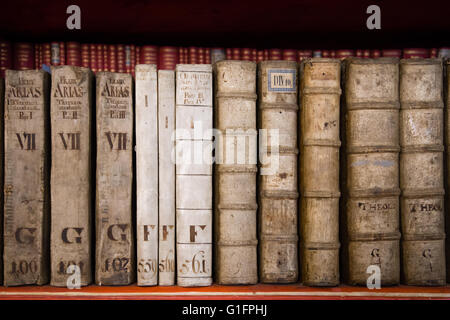 Ancient books in the Strahov Monastery Library, Prague, Czech Republic Stock Photo