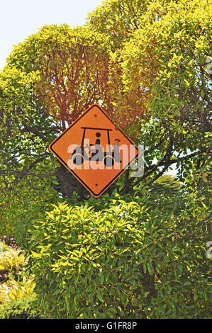 California, Usa: a sign indicating the presence of the caddy on the golf course in Bodega Bay Stock Photo