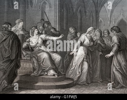 The Empress Matilda refusing to release King Stephen of Blois, 1141 Stock Photo