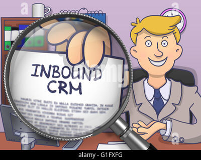 Inbound CRM through Lens. Doodle Design. Stock Photo