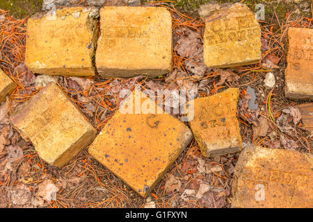 old, antique bricks broken used Stock Photo