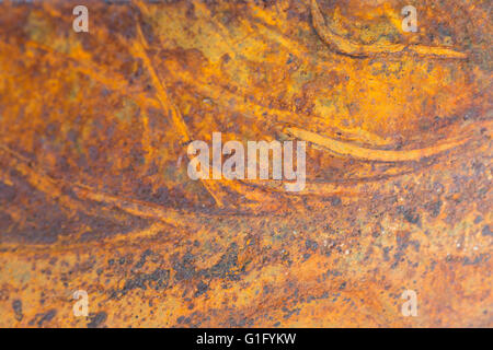 detail image of rust on a  metal wheelbarrow Stock Photo