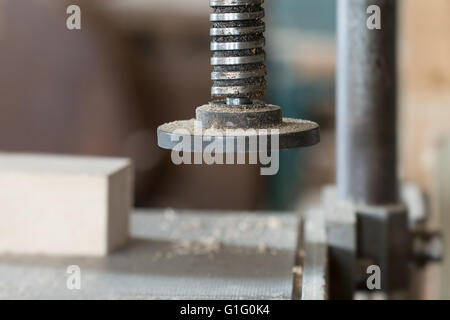 Detail of the chuck in the carpentry workshop - shallow depth of field Stock Photo