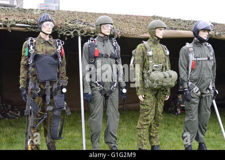 Mannequins dressed in military dress Stock Photo