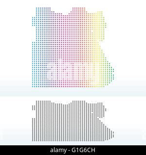 Vector Image - Map of Arab Republic of Egypt with Dot Pattern Stock Vector