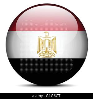Vector Image - Map with Dot Pattern on flag button of Arab Republic of Egypt Stock Vector