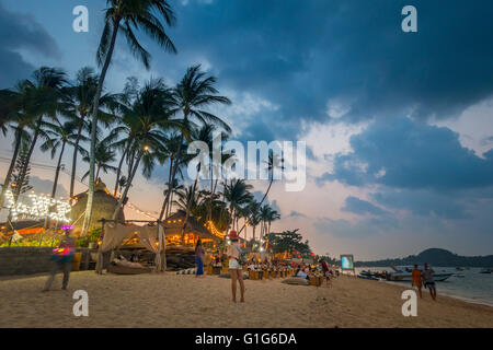 Tourists on the beach, Bophut Beach, Koh Samui, Thailand, Asia Stock ...