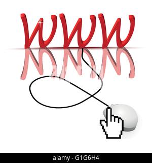 WWW with mouse and cursor on it Stock Vector