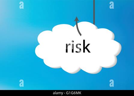 Vector Illustration - risk text cloud on blue back ground Stock Vector