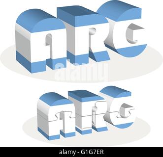 Vector illustration of Argentinean Flag in puzzle isolated on white background Stock Vector