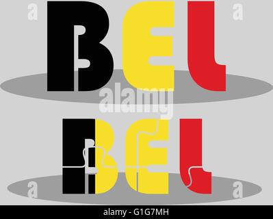 Vector illustration of Belgian Flag in puzzle isolated on white background Stock Vector