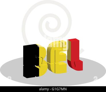 Vector illustration of Belgian Flag in puzzle isolated on white background Stock Vector