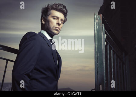 Very handsome self-confident manager Stock Photo