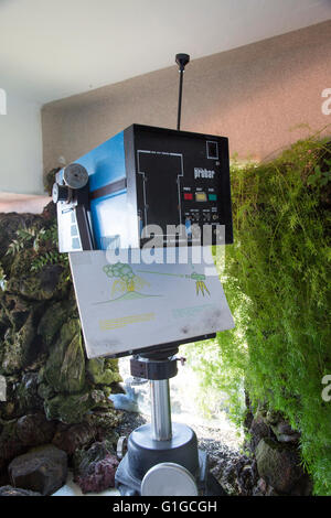 Volcano monitoring equipment an early spectrometer Casa de los Volcanes volcanic study centre, Lanzarote, Canary island, Spain Stock Photo