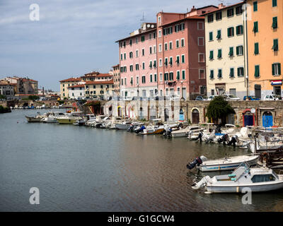 Canals in Livorno, Tuscany Italy - also called little Venice Stock Photo