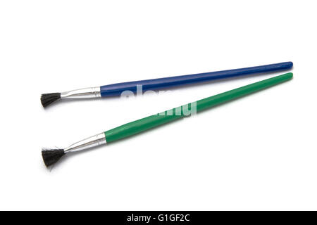 Colorful paintbrushes isolated on white background Stock Photo