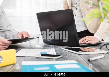 planning business career busy work laptop workplace - stock image Stock Photo