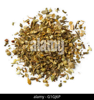 Heap of middle eastern Za’atar mixture on white background Stock Photo