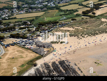 Aerial View Croyde Beach North Devon Stock Photo